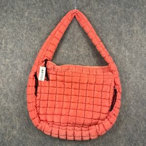 Katydid Oversized Quilted Carryall Hobo Tote Bag Coral NWT 165